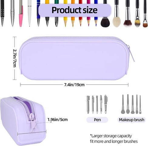 Silicone Zipper Pencil Bag, Waterproof Pencil Bag, Multifunctional Large-Capacity Storage Bag, Silicone Pencil Pouch Suitable for Pencil Case, Cosmetics in Saudi Arabia