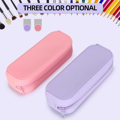 Silicone Zipper Pencil Bag, Waterproof Pencil Bag, Multifunctional Large-Capacity Storage Bag, Silicone Pencil Pouch Suitable for Pencil Case, Cosmetics in Saudi Arabia