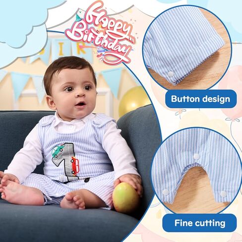 1st Birthday Baby Boys Outfit 1 Year Newborn Onesie My First Birthday Clothes Romper Jumpsuit Suit in Saudi Arabia
