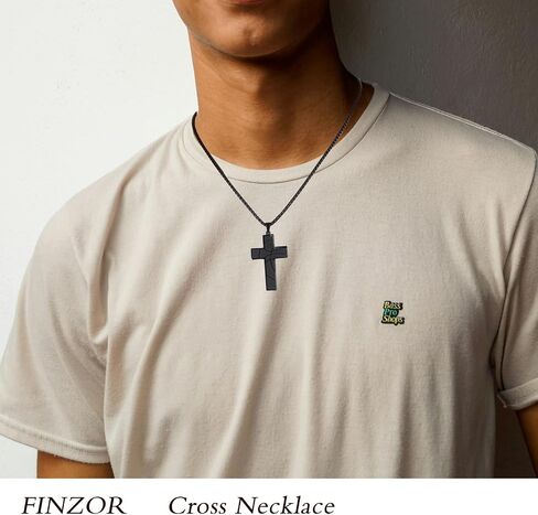 Baseball Cross Necklace for Men Football Basketball Soccer Cross Pendant Necklace Stainless Steel Chain 22+2 Inch Sports Jewelry Gifts in Saudi Arabia