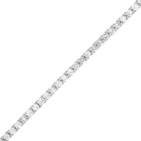 Bulova Jewelry Men's Rhodium Plated Sterling Silver Tennis Bracelet with 5mm White Topaz in Saudi Arabia