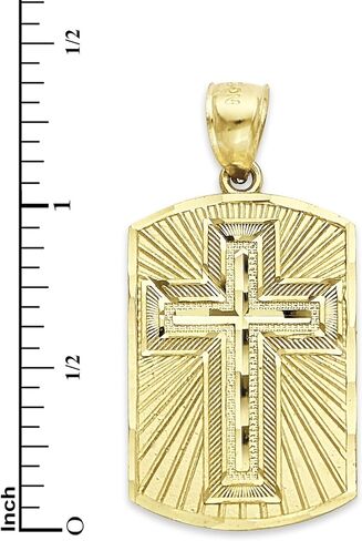 ميدالية صليب من الذهب الصلب عيار 10 قيراط مع صلاة الرب في مجوهرات مسيحية إسبانية له ولها in Kuwait