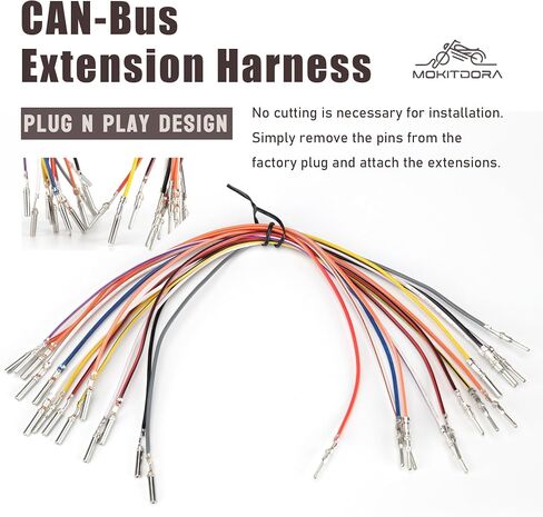MoKitDora Sportster Handlebar Extended Cable Kit Brake Line Clutch Cable Throttle Cables CAN-Bus Turn Signal Wiring Harness for 2004-2006 Harley Sportster XL without ABS 14" Handlebar, Chrome in Saudi Arabia