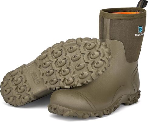 أحذية مطاطية للرجال، أحذية مطر معزولة من النيوبرين مقاس 6 مم مع ساق فولاذية، أحذية عمل مقاومة للماء متوسطة الساق للرجال، أحذية طين متينة مضادة للانزلاق للزراعة والبستنة والصيد، مقاس 7-13 in Kuwait