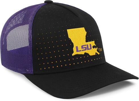 Pacific Headwear Standard LSU Perforated Trucker Cap, Multi in Saudi Arabia