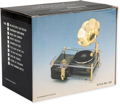 Musical Revolving Record Gramophone With Gold Accents Jewelry Box Plays Music of the Night in Saudi Arabia