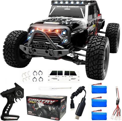 SCY16103 Pro Brushless RC Car 1/16 RC Truck with High Speed Max 70km/h 4 Channels Remote Control Truck 4WD RC Cars for Adults with 3pcs Upgraded 1500mah Battery (Red) in Saudi Arabia