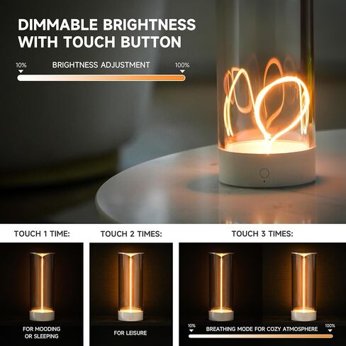 Minimalist Desk Lamp Cordless Table Lamps LED Rechargeable Modern Nightstand Lights Dimmable with 3 Levels for Gaming, Home Office, Bedroom, Living Room, Kitchen, Bar, Restaurant in Kuwait