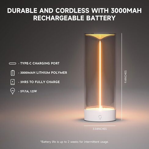 Minimalist Desk Lamp Cordless Table Lamps LED Rechargeable Modern Nightstand Lights Dimmable with 3 Levels for Gaming, Home Office, Bedroom, Living Room, Kitchen, Bar, Restaurant in Kuwait