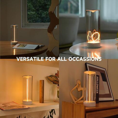 Minimalist Desk Lamp Cordless Table Lamps LED Rechargeable Modern Nightstand Lights Dimmable with 3 Levels for Gaming, Home Office, Bedroom, Living Room, Kitchen, Bar, Restaurant in Kuwait