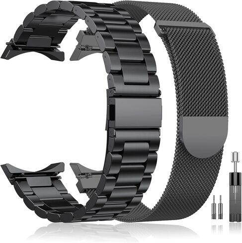 Compatible for Galaxy Watch 5 Band Pro 45mm,Galaxy Watch 6 Band,Galaxy Watch 5 40mm 44mm Band,No Gap Mesh Band,Stainless Steel Metal Replacement Strap for Men Women in Saudi Arabia