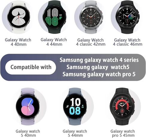 Compatible for Galaxy Watch 5 Band Pro 45mm,Galaxy Watch 6 Band,Galaxy Watch 5 40mm 44mm Band,No Gap Mesh Band,Stainless Steel Metal Replacement Strap for Men Women in Saudi Arabia