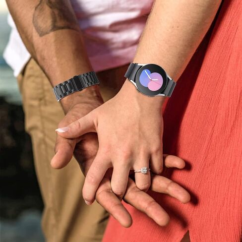 Compatible for Galaxy Watch 5 Band Pro 45mm,Galaxy Watch 6 Band,Galaxy Watch 5 40mm 44mm Band,No Gap Mesh Band,Stainless Steel Metal Replacement Strap for Men Women in Kuwait