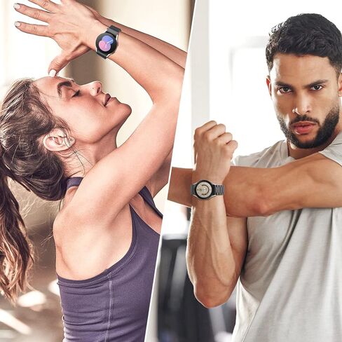 Compatible for Galaxy Watch 5 Band Pro 45mm,Galaxy Watch 6 Band,Galaxy Watch 5 40mm 44mm Band,No Gap Mesh Band,Stainless Steel Metal Replacement Strap for Men Women in Kuwait