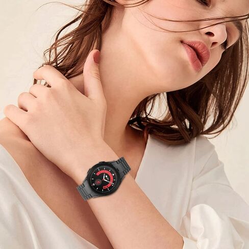 Compatible for Galaxy Watch 5 Band Pro 45mm,Galaxy Watch 6 Band,Galaxy Watch 5 40mm 44mm Band,No Gap Mesh Band,Stainless Steel Metal Replacement Strap for Men Women in Kuwait