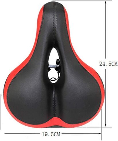 BlueSunshine Comfortable Bike Seat - Wide Bicycle Saddle Memory Foam Padded Soft Bike Cushion with Dual Shock Absorbing Rubber Balls with Bicycle Saddle Taillight Reflective Strip in Saudi Arabia