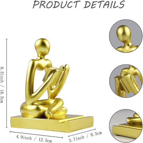 Pen Holder for Desk Cute Office Organizer Phone Stand Supplies Pen Stand Reading Thinker Statue and Sculptures Resin Home Decor for Work School in Saudi Arabia