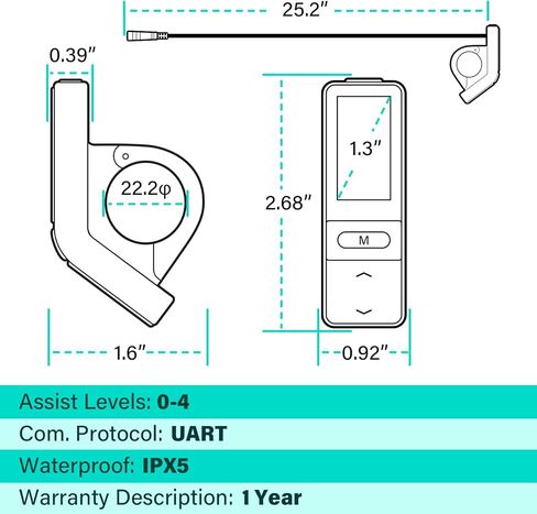 Ebike LCD Display for BAFANG BBS01B BBS02B BBS HD Mid Drive Motor Control Panel for Data Adjustment in Saudi Arabia