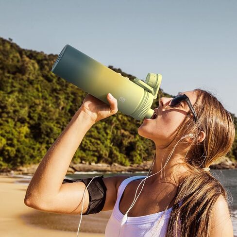 Insulated Water Bottle with Spout Lid, Reusable Stainless Steel Water Bottles with Handle, Leak Proof Sports Water Flask for Gym, Travel, Bike, Camping 22oz in Saudi Arabia