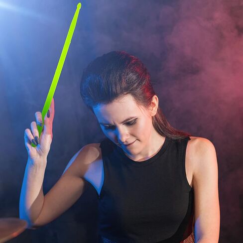 generic 2pcs Nylon Drum Sticks 5A Drumsticks Luminous Glow in the Dark Drumsticks for Kids Adults Musical Instrument Percussion Accessories Fluorescent Green in Saudi Arabia