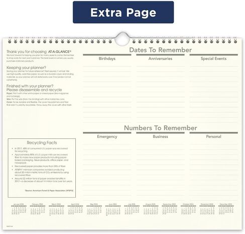 AT-A-GLANCE 2024 Wall Calendar, 15" x 12", Medium, Monthly, Recycled (PMG772824) in Saudi Arabia