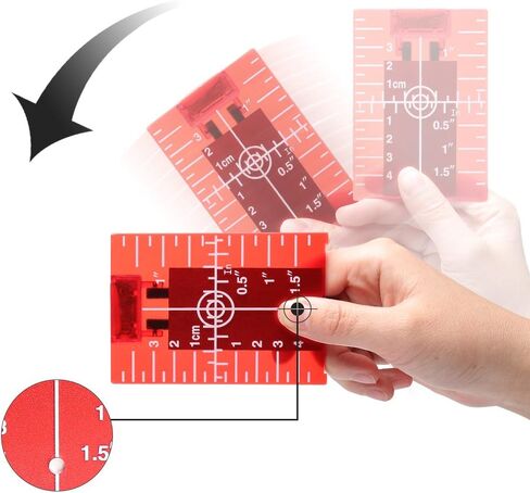بطاقة لوحة الهدف بالليزر الأرضية المغناطيسية Huepar TP01R مع حامل لتطبيقات الشعاع الأحمر مما يعزز رؤية خطوط أو نقاط الليزر الخضراء 1.3 مرة in Kuwait