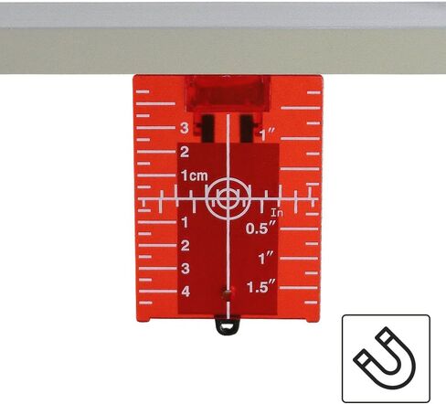 بطاقة لوحة الهدف بالليزر الأرضية المغناطيسية Huepar TP01R مع حامل لتطبيقات الشعاع الأحمر مما يعزز رؤية خطوط أو نقاط الليزر الخضراء 1.3 مرة in Kuwait