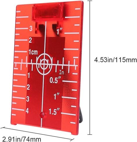 بطاقة لوحة الهدف بالليزر الأرضية المغناطيسية Huepar TP01R مع حامل لتطبيقات الشعاع الأحمر مما يعزز رؤية خطوط أو نقاط الليزر الخضراء 1.3 مرة in Kuwait