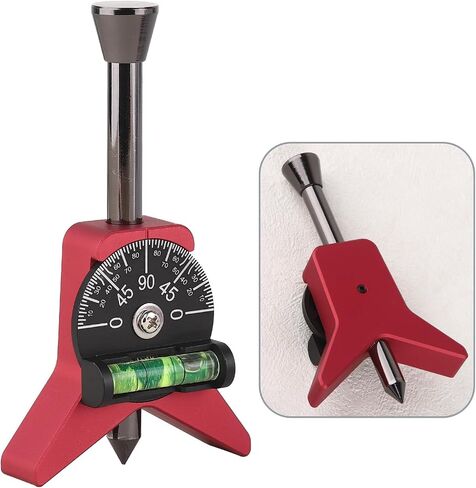 Pipe Center Finder with Adjustable Dial Bubble Protractor, Pipe Fitting Tools with 2.75" Y-Type Base for Measuring Pipe Diameter from 1-1/2" to 6" - Essential for Pipefitters, Welders (Red) in Saudi Arabia