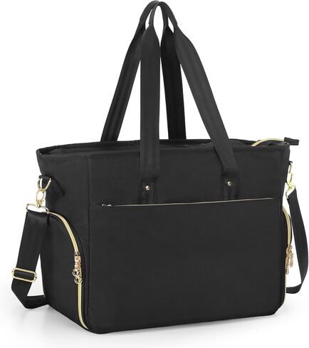 CURMIO Breast Pump Bag Compatible with Spectra S1, S2 and Medela, Work Pumping Tote with Laptop Sleeve for Breastfeeding Moms, Black (Empty Bag Only) in Saudi Arabia