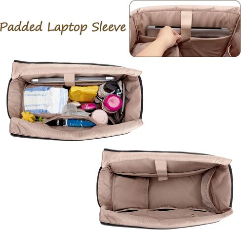 CURMIO Breast Pump Bag Compatible with Spectra S1, S2 and Medela, Work Pumping Tote with Laptop Sleeve for Breastfeeding Moms, Black (Empty Bag Only) in Saudi Arabia
