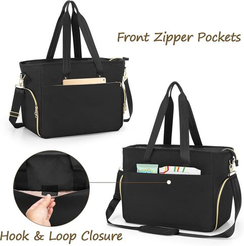 CURMIO Breast Pump Bag Compatible with Spectra S1, S2 and Medela, Work Pumping Tote with Laptop Sleeve for Breastfeeding Moms, Black (Empty Bag Only) in Saudi Arabia