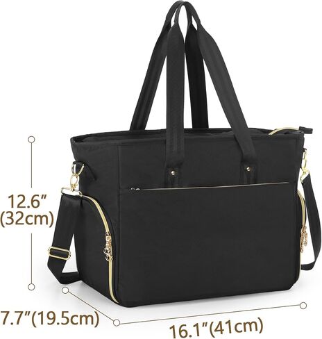 CURMIO Breast Pump Bag Compatible with Spectra S1, S2 and Medela, Work Pumping Tote with Laptop Sleeve for Breastfeeding Moms, Black (Empty Bag Only) in Saudi Arabia