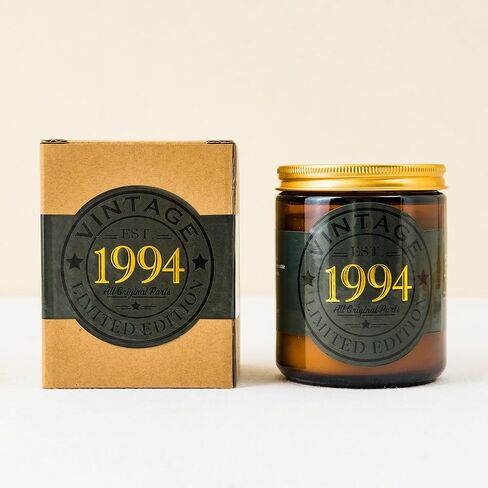 هدايا عيد الميلاد الثلاثين من كالكولس لشموع العلاج العطري الخاصة بها 2024 - "إصدار محدود 1994" هدايا الحفلات، شمعة برطمان الصويا للنساء، 9 أونصة، حرق 50 ساعة قابلة لإعادة الاستخدام in Kuwait