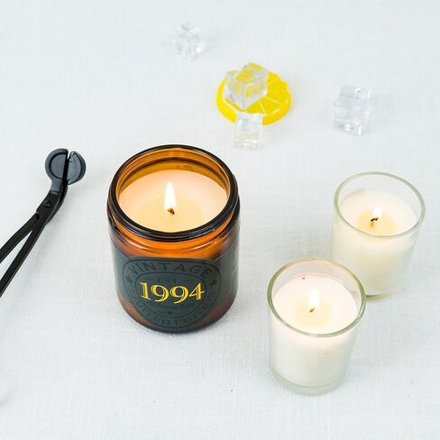 هدايا عيد الميلاد الثلاثين من كالكولس لشموع العلاج العطري الخاصة بها 2024 - "إصدار محدود 1994" هدايا الحفلات، شمعة برطمان الصويا للنساء، 9 أونصة، حرق 50 ساعة قابلة لإعادة الاستخدام in Kuwait