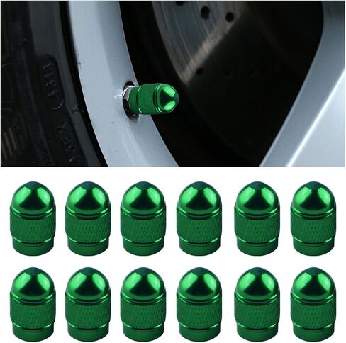 BELOMI 12 Pcs Auto Valve Stem Caps, Aluminum Alloy Colorful Tire Valve Covers, DustProof Metal Air Valve Lids for Car, Truck, Motorcycle, Bike, Universal Vehicle Accessories (Black) in Saudi Arabia