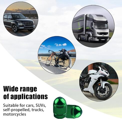 BELOMI 12 Pcs Auto Valve Stem Caps, Aluminum Alloy Colorful Tire Valve Covers, DustProof Metal Air Valve Lids for Car, Truck, Motorcycle, Bike, Universal Vehicle Accessories (Black) in Saudi Arabia