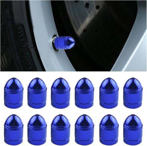 BELOMI 12 Pcs Auto Valve Stem Caps, Aluminum Alloy Colorful Tire Valve Covers, DustProof Metal Air Valve Lids for Car, Truck, Motorcycle, Bike, Universal Vehicle Accessories (Black) in Saudi Arabia