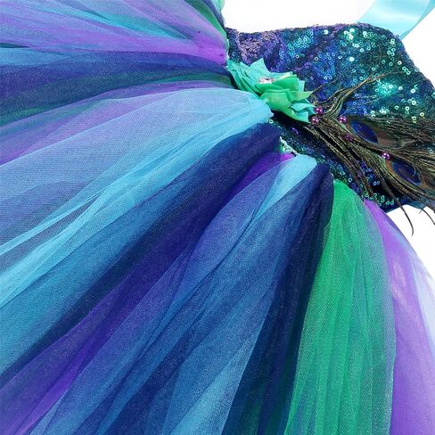Sequins Princess Peacock Tutu Dress for Girls Birthday Party Tulle Dresses Kids Halloween Christmas Clothes in Saudi Arabia