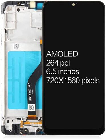 لهاتف Samsung Galaxy A20s 2019 شاشة LCD تعمل باللمس محول رقمي SM-A207F/DS SM-A207M/DS طقم إصلاح كامل للتجميع مع أدوات (أسود مع إطار) in Saudi Arabia