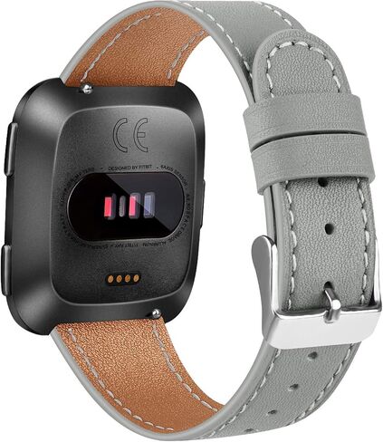 سوار جلدي لساعة Fitbit Versa 2 Bands/Fitbit Versa Band/Fitbit Versa SE/Versa Lite الذكية للنساء والرجال، حزام بديل من الجلد الناعم قابل للتعديل in Saudi Arabia