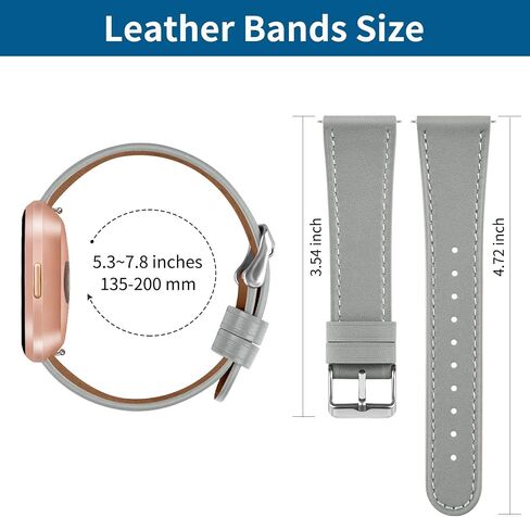 سوار جلدي لساعة Fitbit Versa 2 Bands/Fitbit Versa Band/Fitbit Versa SE/Versa Lite الذكية للنساء والرجال، حزام بديل من الجلد الناعم قابل للتعديل in Saudi Arabia