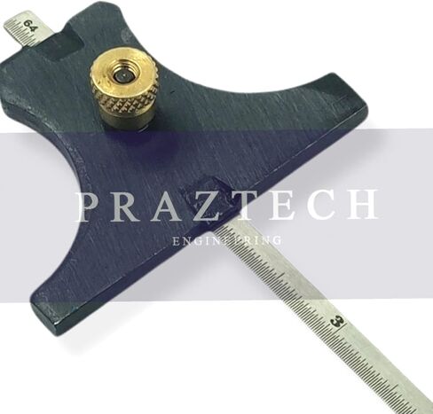 PRAZTECH® مقياس العمق من الفولاذ المقاوم للصدأ من 0 إلى 150 مم (0 إلى 6 بوصات) - قياس متري وإمبراطوري in Kuwait