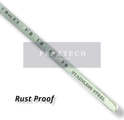 PRAZTECH® مقياس العمق من الفولاذ المقاوم للصدأ من 0 إلى 150 مم (0 إلى 6 بوصات) - قياس متري وإمبراطوري in Kuwait