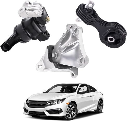 محرك المحرك ودعامة عزم الدوران وحامل ناقل الحركة لسيارة Honda Civic L4 1.8L كوبيه سيدان 2012 2013، محرك محرك تلقائي و3 قطع ناقل حركة أوتوماتيكي، استبدال A65087 A65021 A65048 50890TR0A81 in Kuwait