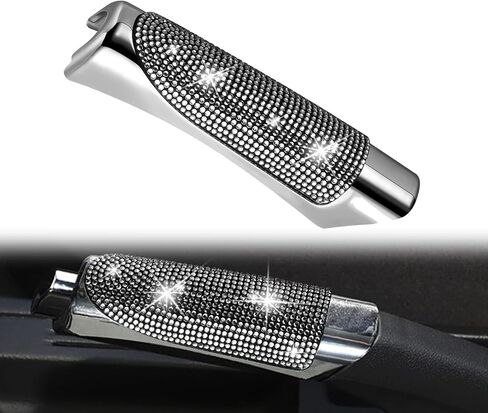 غطاء فرامل اليد للسيارة XhuangTech Bling Auto، أغطية فرامل اليد العالمية غطاء تزيين فرامل اليد، ملحقات داخلية للسيارة للنساء/البنات (أبيض) in Kuwait