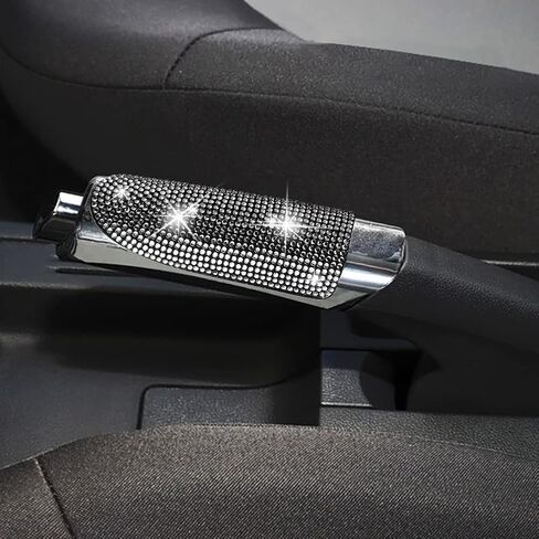 غطاء فرامل اليد للسيارة XhuangTech Bling Auto، أغطية فرامل اليد العالمية غطاء تزيين فرامل اليد، ملحقات داخلية للسيارة للنساء/البنات (أبيض) in Kuwait