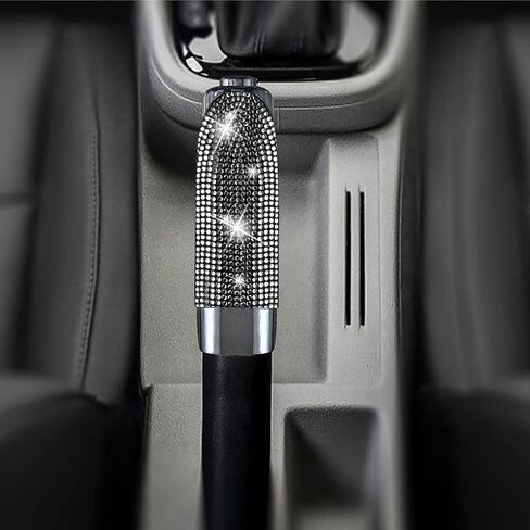 غطاء فرامل اليد للسيارة XhuangTech Bling Auto، أغطية فرامل اليد العالمية غطاء تزيين فرامل اليد، ملحقات داخلية للسيارة للنساء/البنات (أبيض) in Kuwait