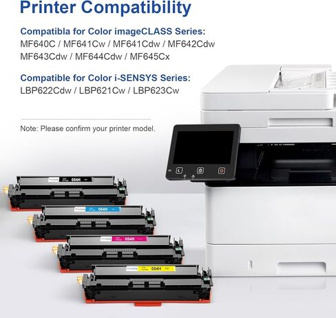 خراطيش حبر متوافقة 054H عالية الإنتاجية بديلة لمجموعة خراطيش الحبر Canon 054 054H CRG-054 لحبر الطابعة Color ImageClass MF644Cdw MF642Cdw MF640C LBP622Cdw LBP620 (4 عبوات) in Kuwait
