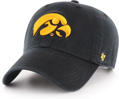قبعة NCAA Iowa Hawkeyes Clean Up قابلة للتعديل، مقاس واحد، أسود in Saudi Arabia